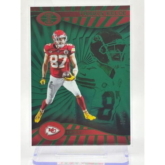 2024 Panini Illusions Travis Kelce Trophy Collection Green Refractor 13/15 SP - Picture 1 of 2